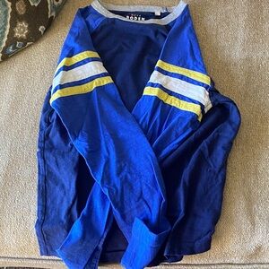 Boden Navy Shirt with Yellow and White Accents